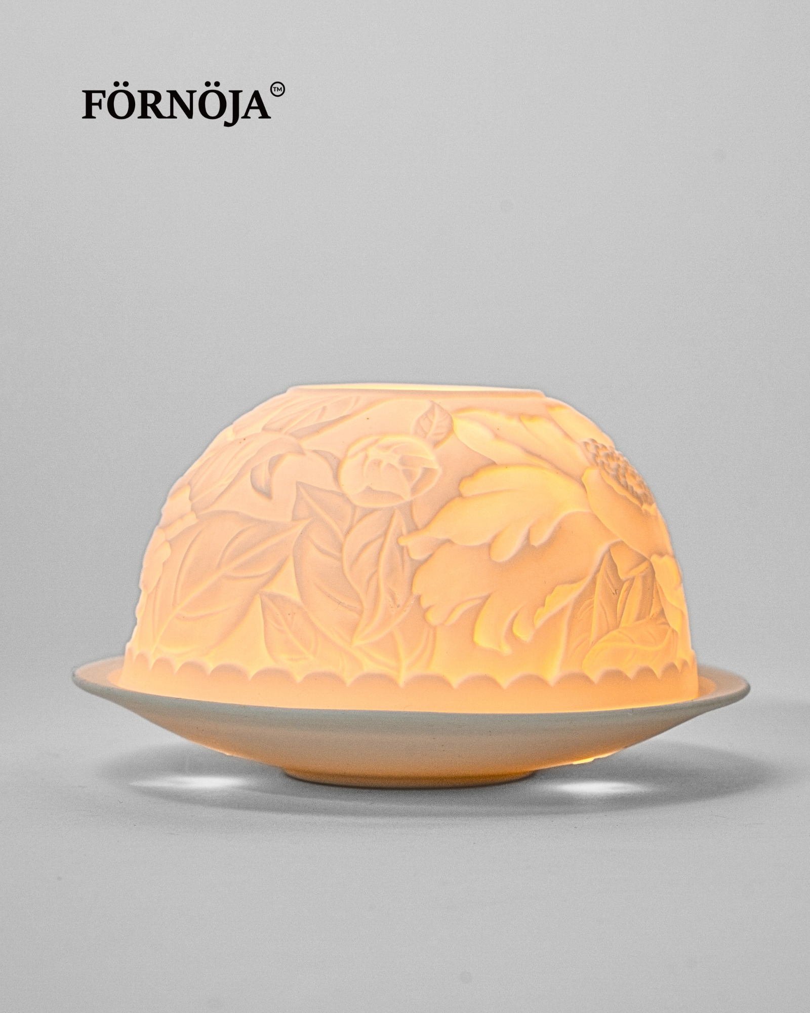 FÖRNÖJA Floral Reverie Lithophane Votive Light (Whispering Bloom)