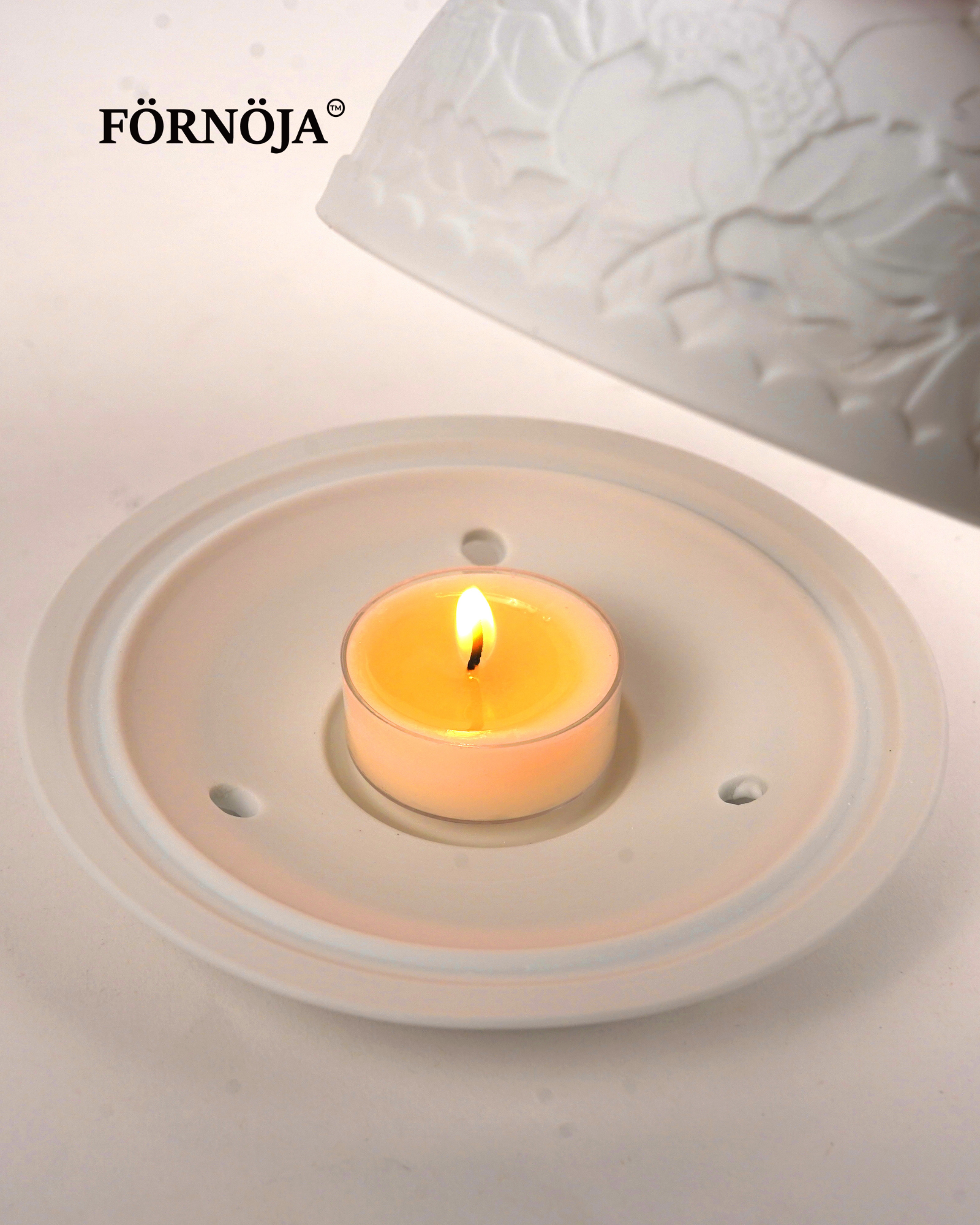 FÖRNÖJA Floral Reverie Lithophane Votive Light（Ethereal Petal）